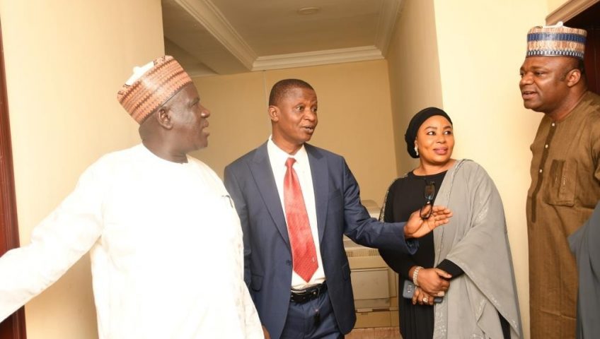 World Bank Task Team Leader, Dr. Adetunji Oredipe received by NPC and some Management Staff upon his arrival at the NCO for the 7TH Mission opening plenary in Abuja